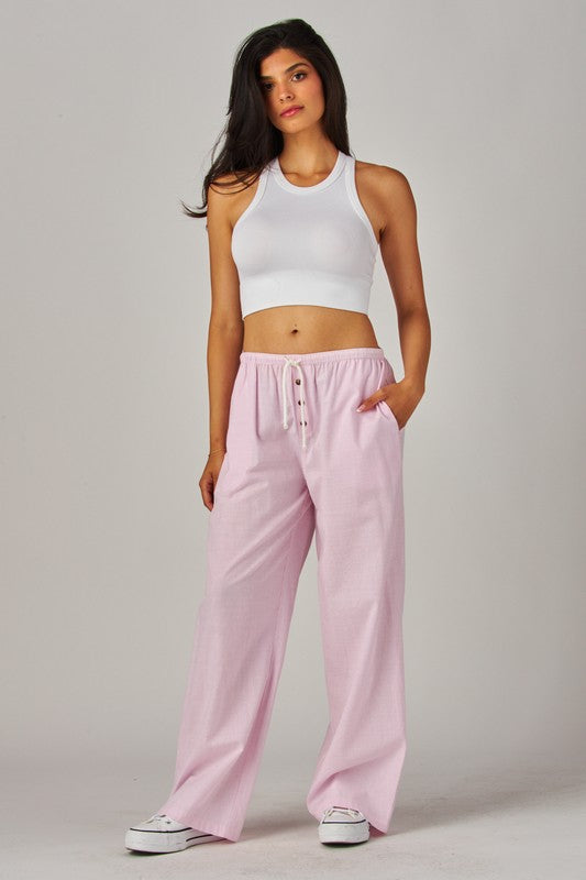 Poppy Pinstripe Boxer Pants Pink