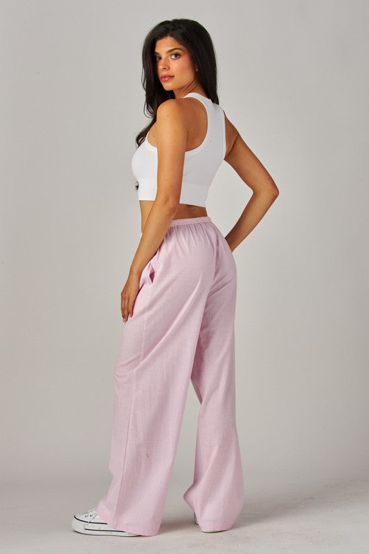 Poppy Pinstripe Boxer Pants Pink