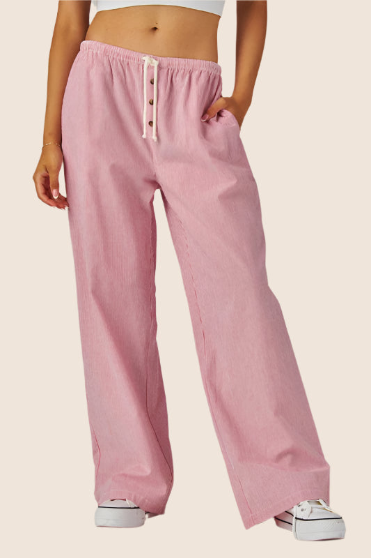 Poppy Pinstripe Boxer Pants Red