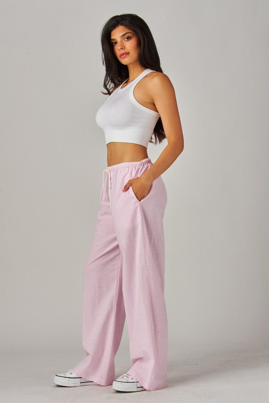 Poppy Pinstripe Boxer Pants Pink