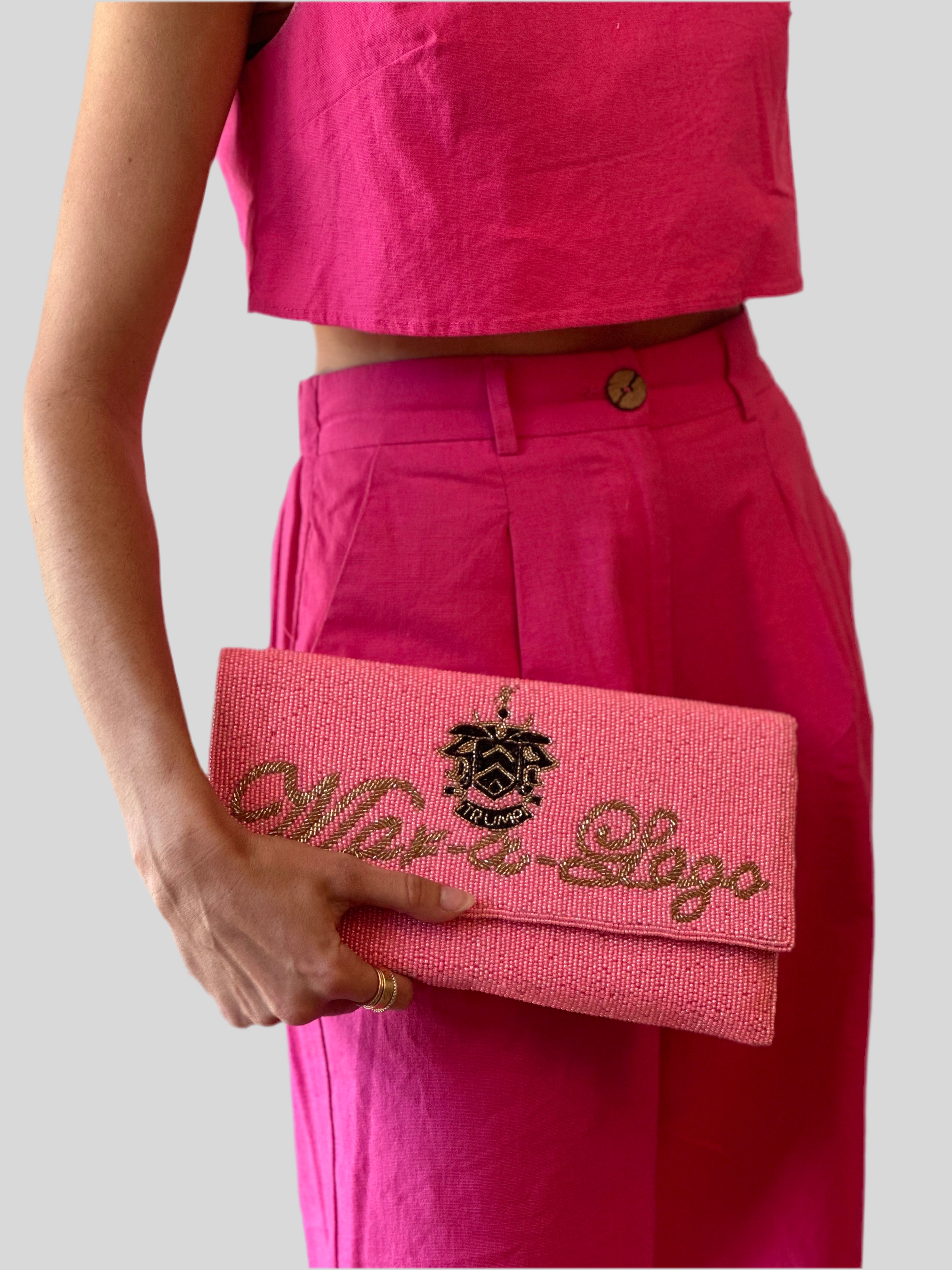 Pink Mar-A-Lago Beaded Clutch