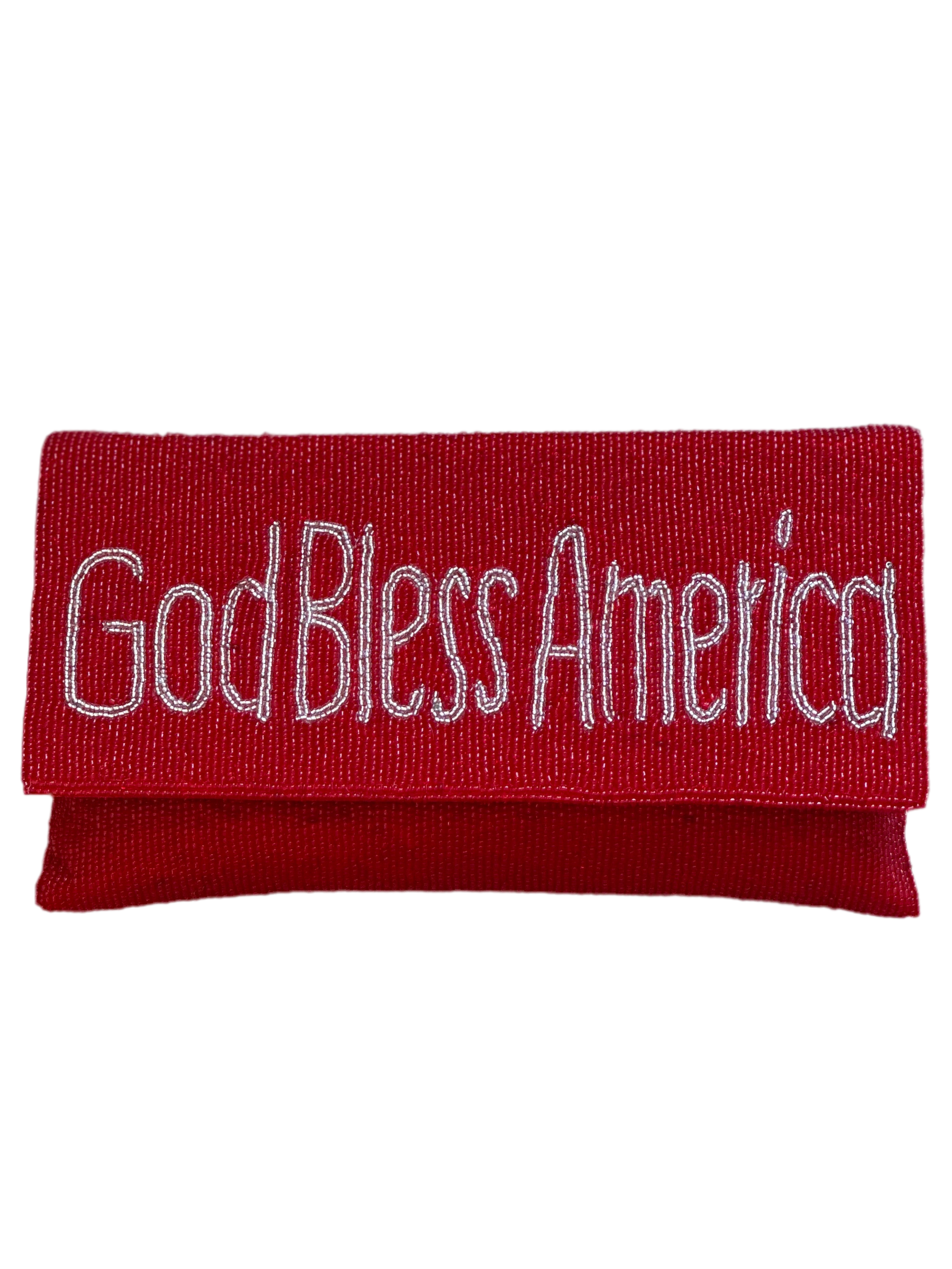 God Bless America Beaded Clutch