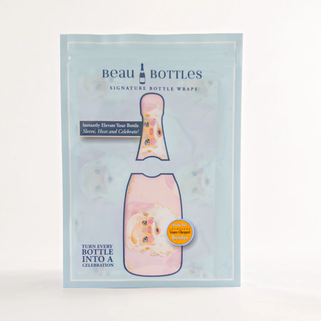 Beau Bottles Wrap Limited Edition Watercolor Pink Santa