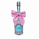 Beau Bottles Blush Pink Linen Champagne Bottle Bow