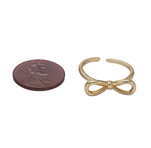 Ribbon Bow Ring Gold
