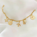 Travel Charm 18K Gold Filled Bracelet