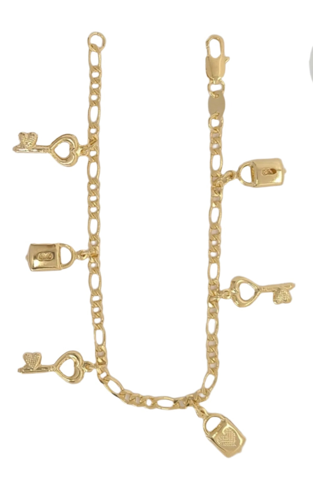Key To My Heart 18K Gold Filled Charm Bracelet