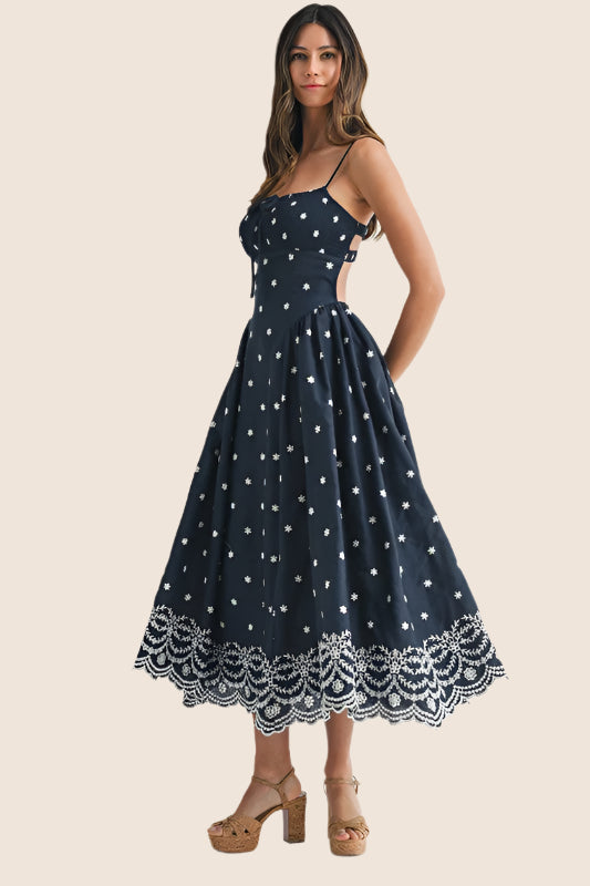 Madeline Embroidered Midi Dress
