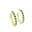 Part Colored CZ 18K Gold Filled Heart Hoops