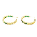 Part Colored CZ 18K Gold Filled Heart Hoops