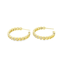 Part Colored CZ 18K Gold Filled Heart Hoops