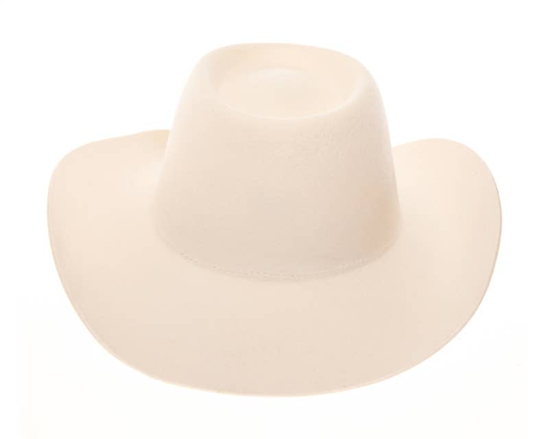 Ivory White Wool Western Women's Gambler Cowboy Hat