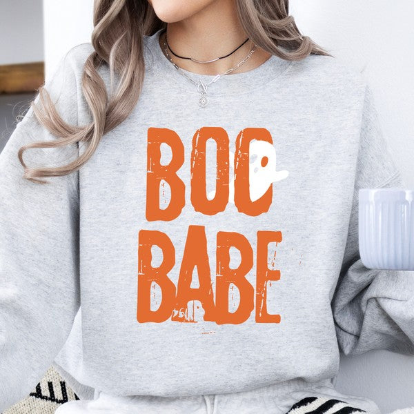 Boo Babe Ghost Halloween Sweatshirt