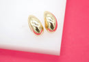 Smooth Oval Stud 18K Gold Filled Earrings