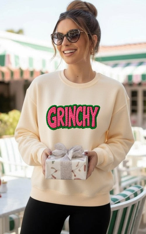 Grinchy Latch Work Graphic Sweatshirt