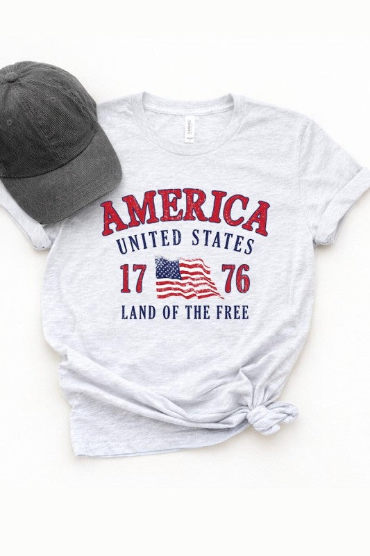 America 1776  - Land of The Free Graphic Tee
