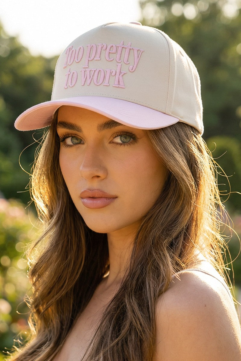 'Too Pretty to Work' Trucker-hat