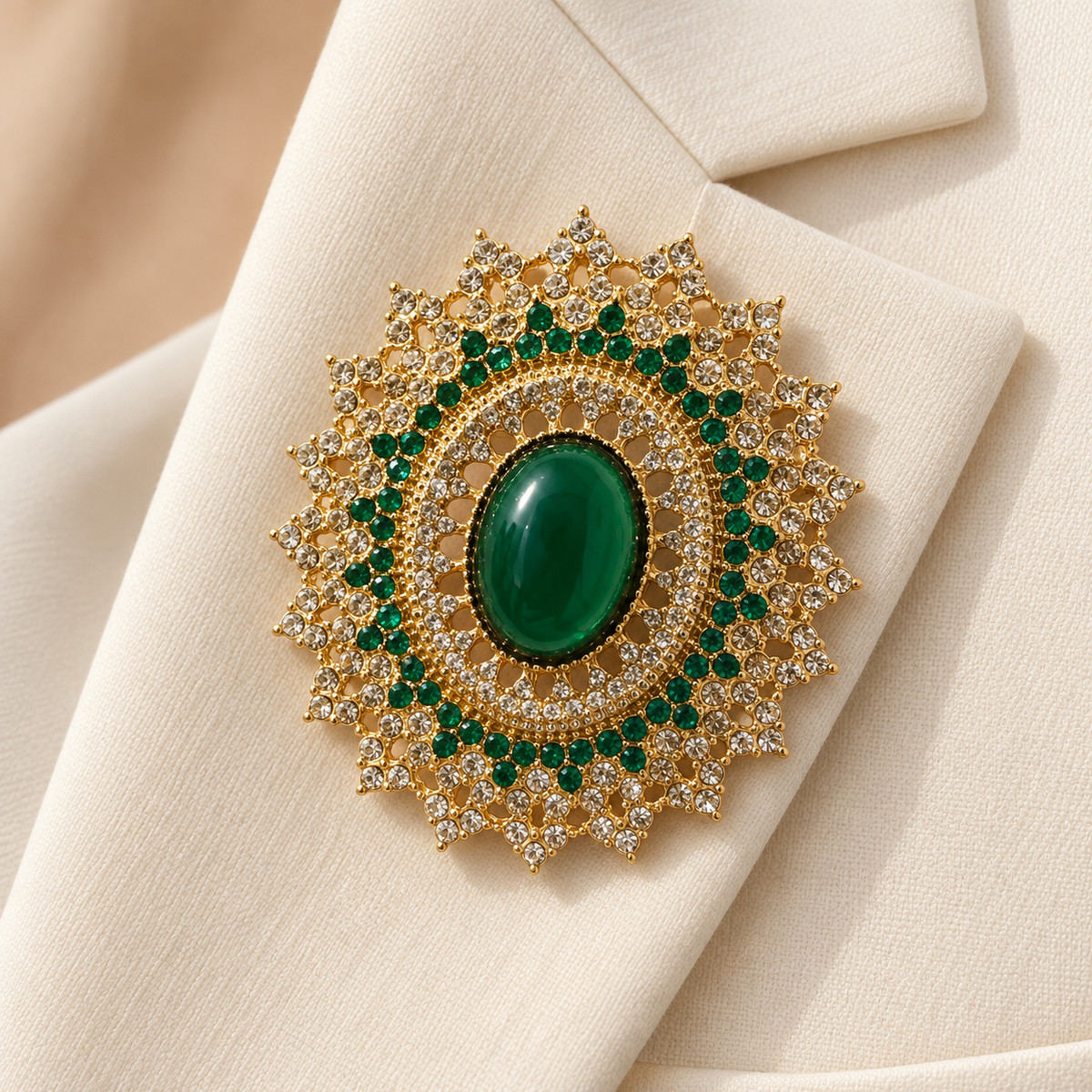 The Grand Emerald-Green Brooch