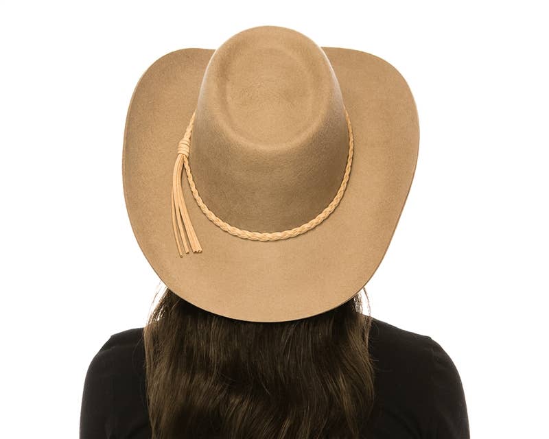 Australian Wool Gambler Hat + Braided Tassel: Ivory