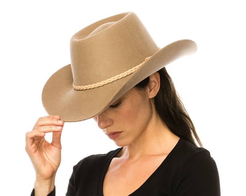 Australian Wool Gambler Hat + Braided Tassel: Ivory