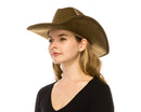 Cattleman Cowboy-Cowgirl Hat - Vegan Suede - Many Colors!: Black
