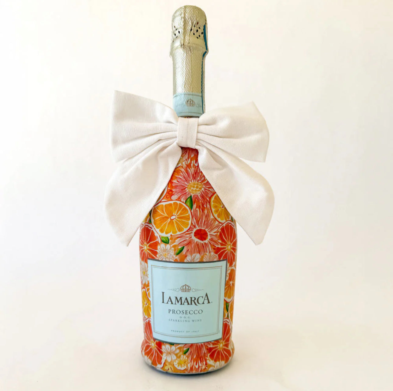 Beau Bottles Wrap Veuve Preppy Watercolor Oranges