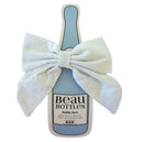 Beau Bottles White Linen Champagne Bottle Bow