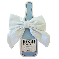 Beau Bottles White Linen Champagne Bottle Bow