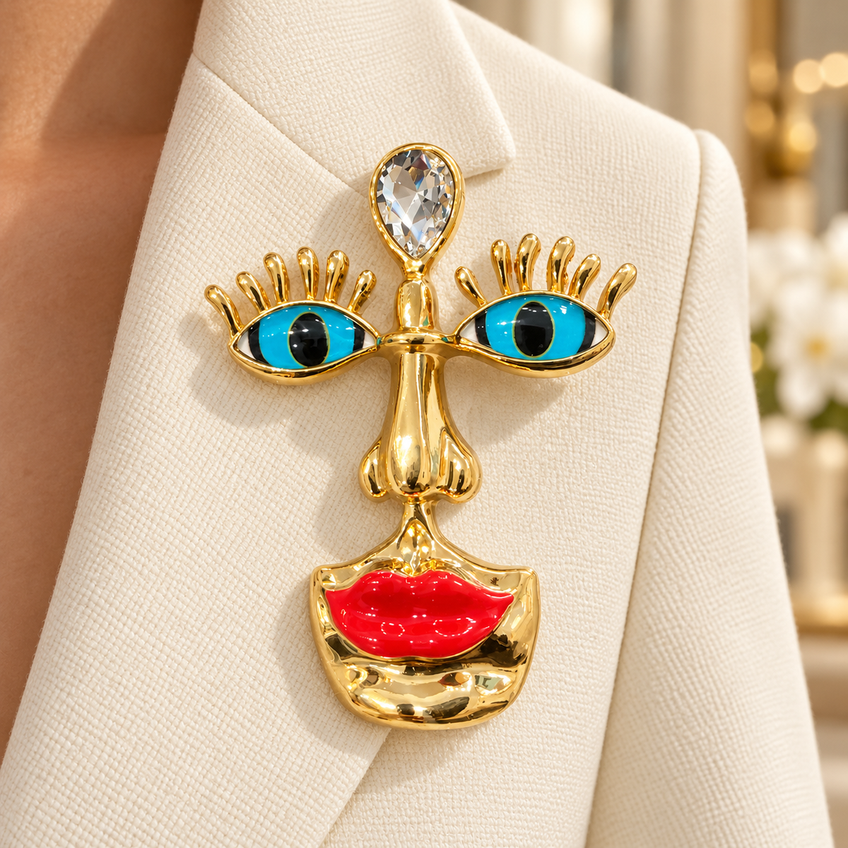 The Muse Face Brooch