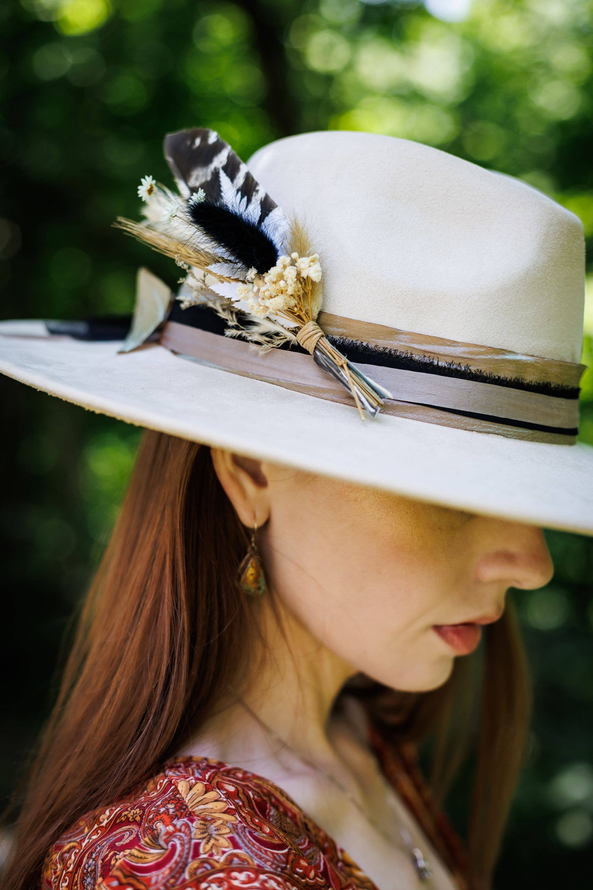 Florals and Feathers Hat pins - Neutrals/Earth tones only