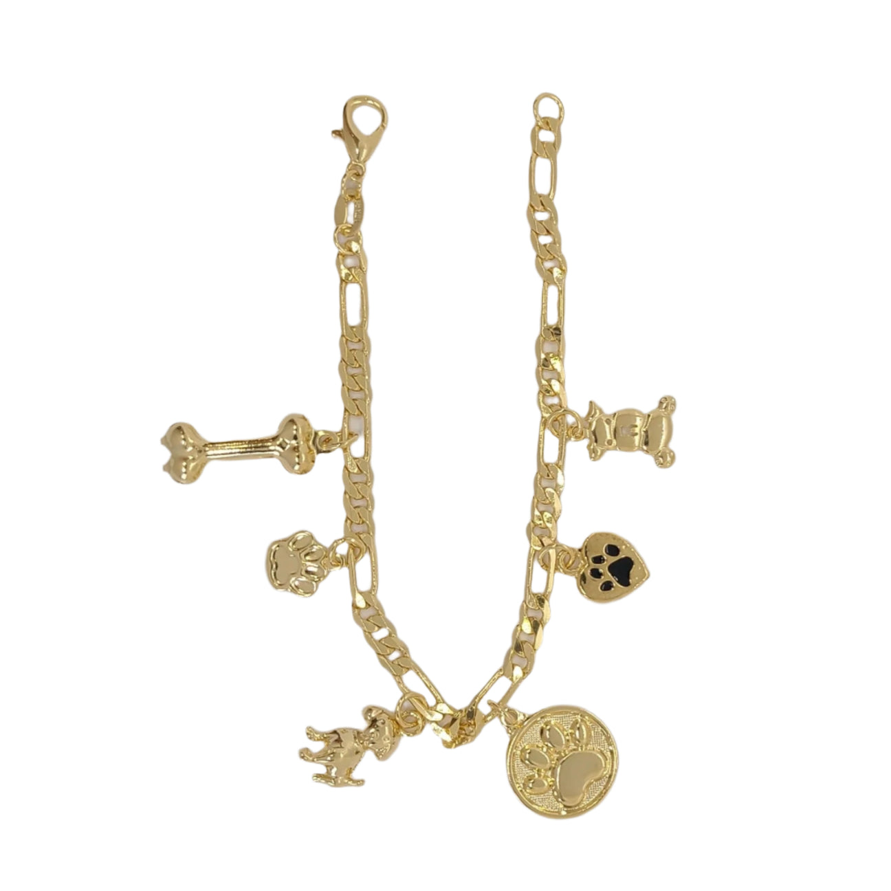 Dog Lovers 18K Gold Filled Charm Bracelet