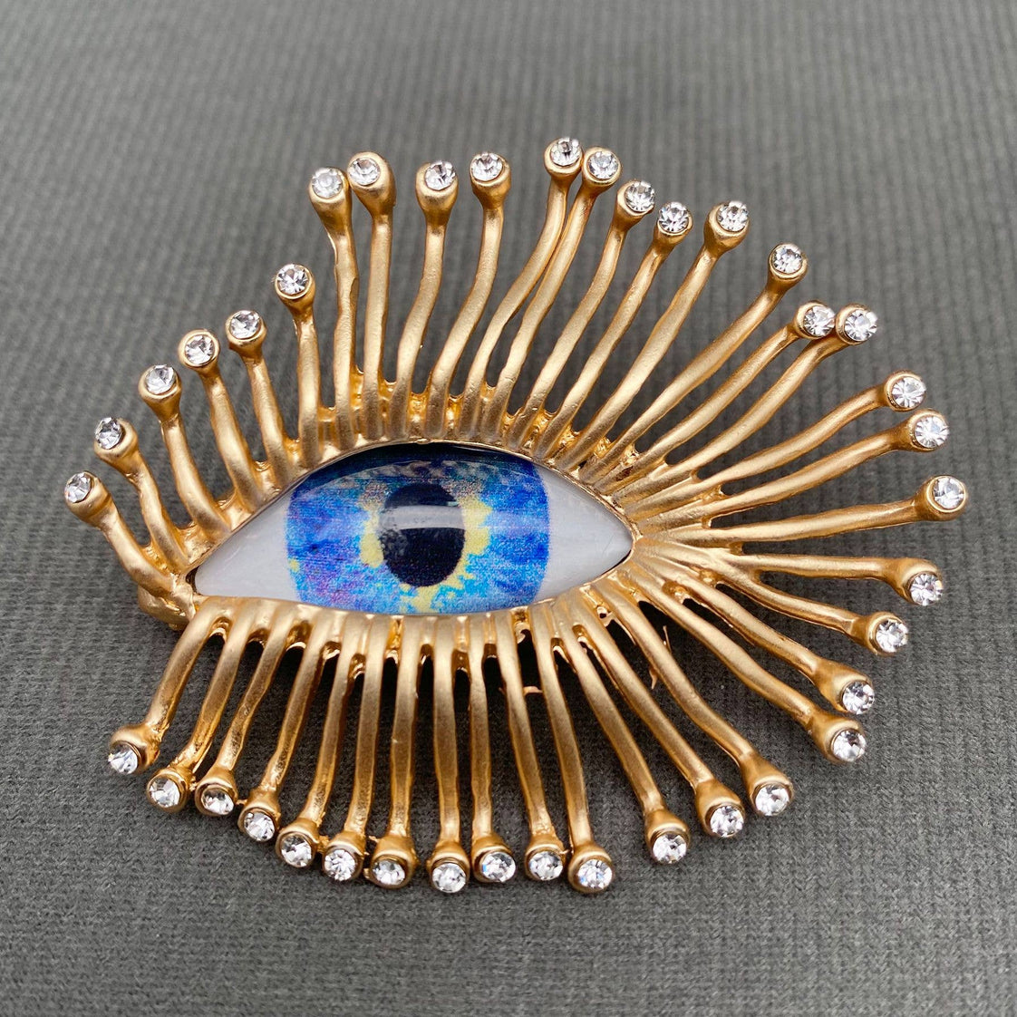 Golden Radiance Crystal Brooch