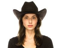 Cattleman Cowboy-Cowgirl Hat - Vegan Suede - Many Colors!: Black