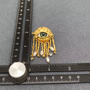 Green Eye Fringe Statement Earrings