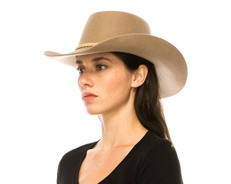 Australian Wool Gambler Hat + Braided Tassel: Ivory