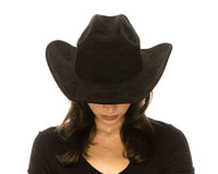 Cattleman Cowboy-Cowgirl Hat - Vegan Suede - Many Colors!: Black