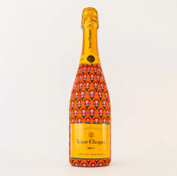 Beau Bottles Wrap Veuve Indian Blockprint Red Leaf