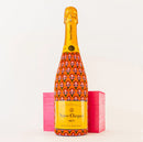 Beau Bottles Wrap Veuve Indian Blockprint Red Leaf