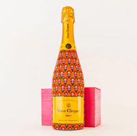 Beau Bottles Wrap Veuve Indian Blockprint Red Leaf