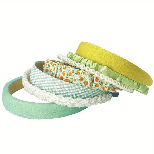 Green and Pearl Headband Set
