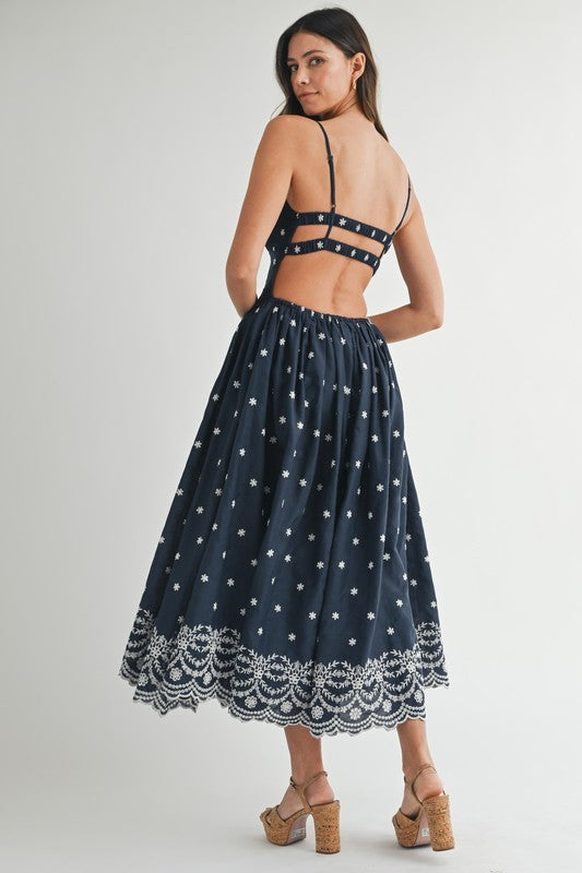 Madeline Embroidered Midi Dress
