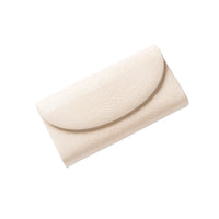 Beige clutch bag on a white background