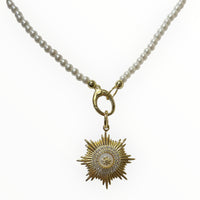 Sun Burst Pearl Necklace