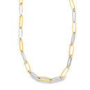Two Toned 7mm Wide Oval Clip Chain