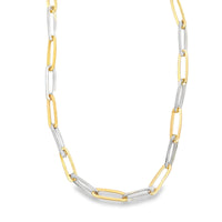 Two Toned 7mm Wide Oval Clip Chain