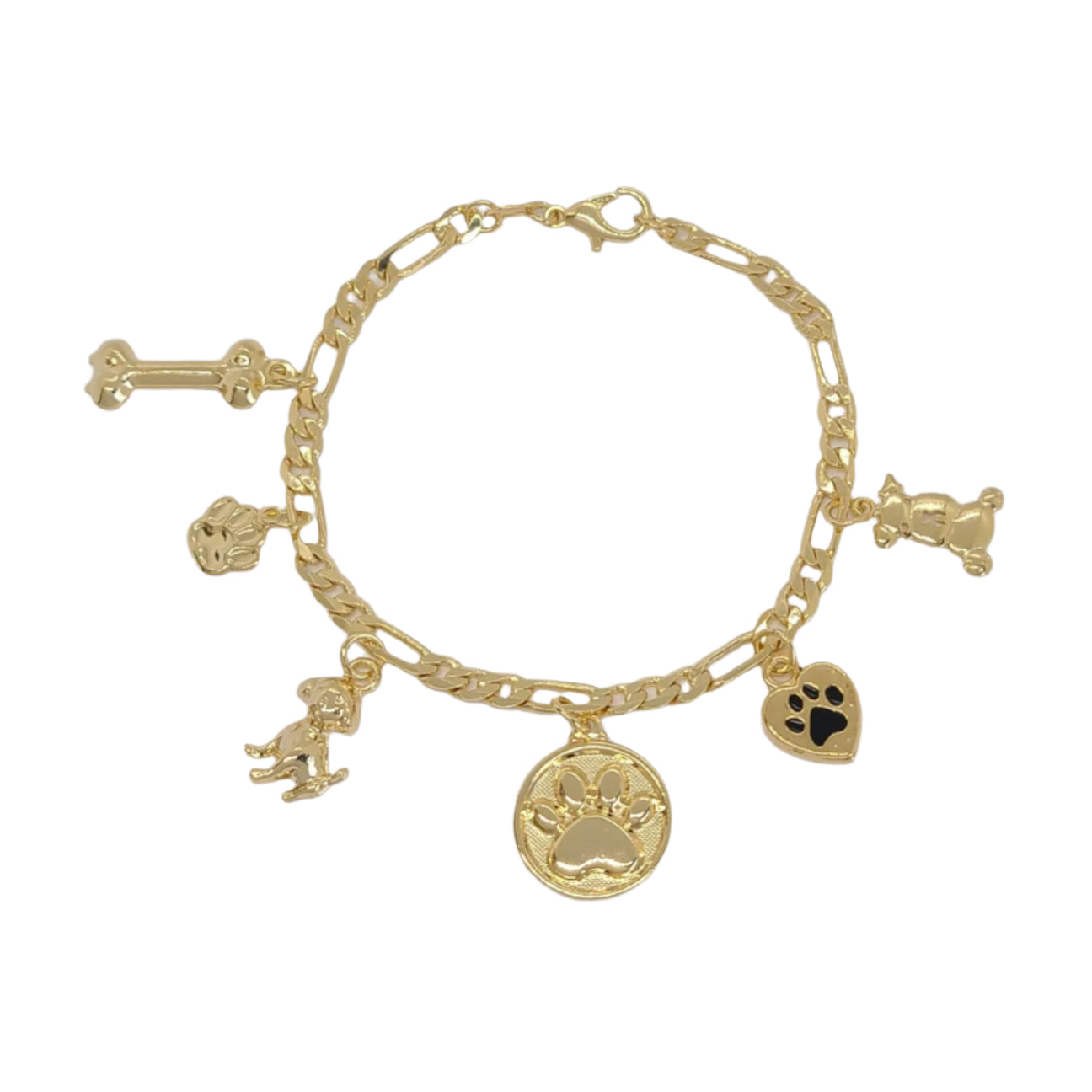 Dog Lovers 18K Gold Filled Charm Bracelet