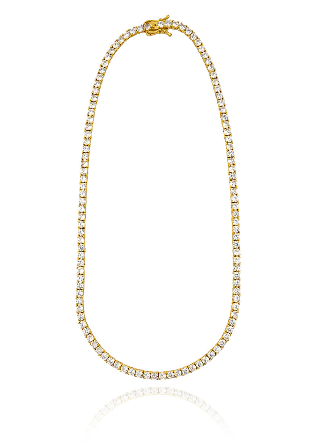 4mm CZ 18K Gold Filled Tennis Necklace
