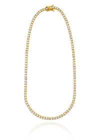 4mm CZ 18K Gold Filled Tennis Necklace