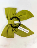 Beau Bottles Green Linen Champagne Bottle Bow