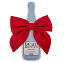 Beau Bottles Red Linen Champagne Bottle Bow